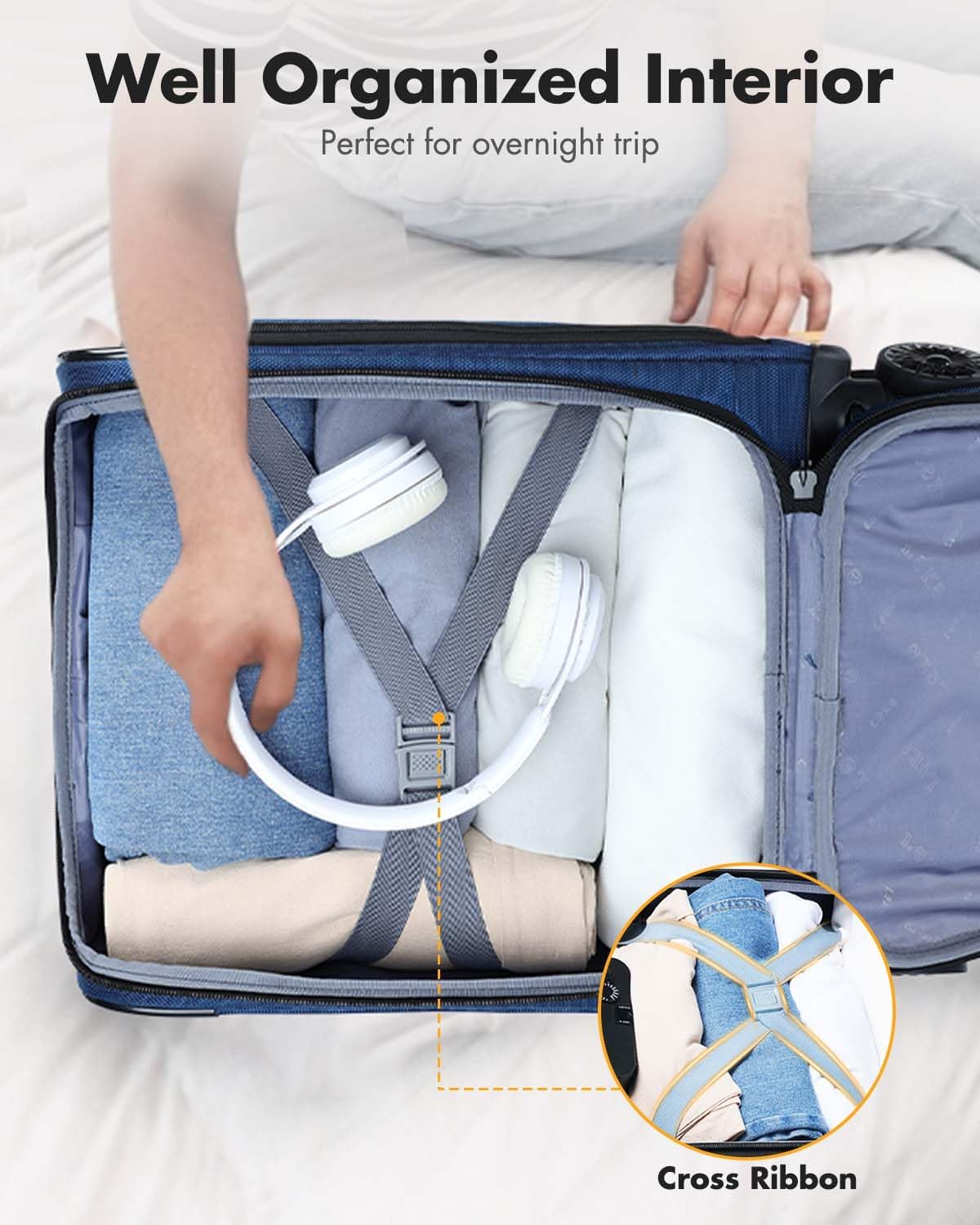 Luchthaven-Goedgekeurde handbagage trolley met spinnerwielen & laptopvak