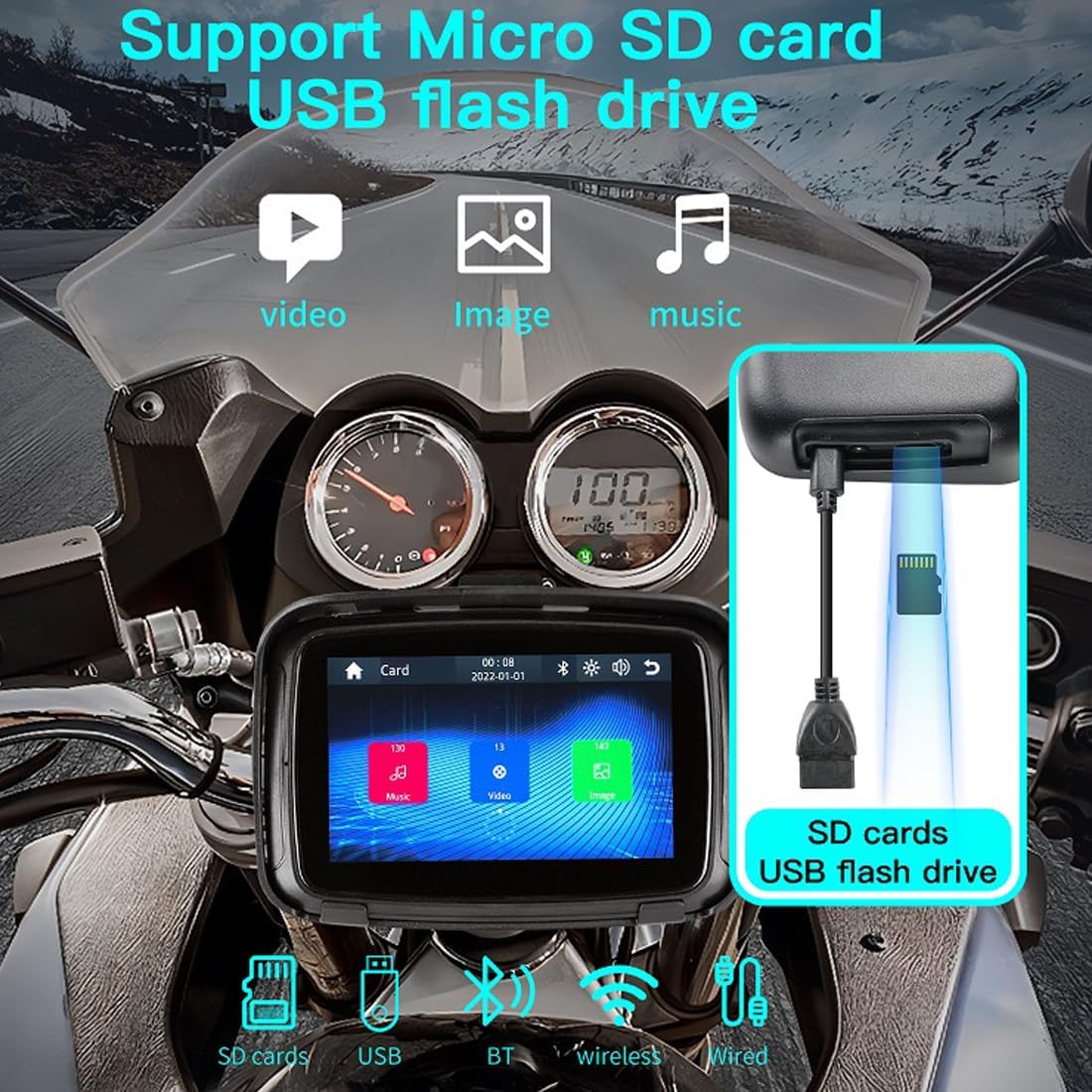 Draagbare motormonitor met 5" (12,7 cm) ips-scherm