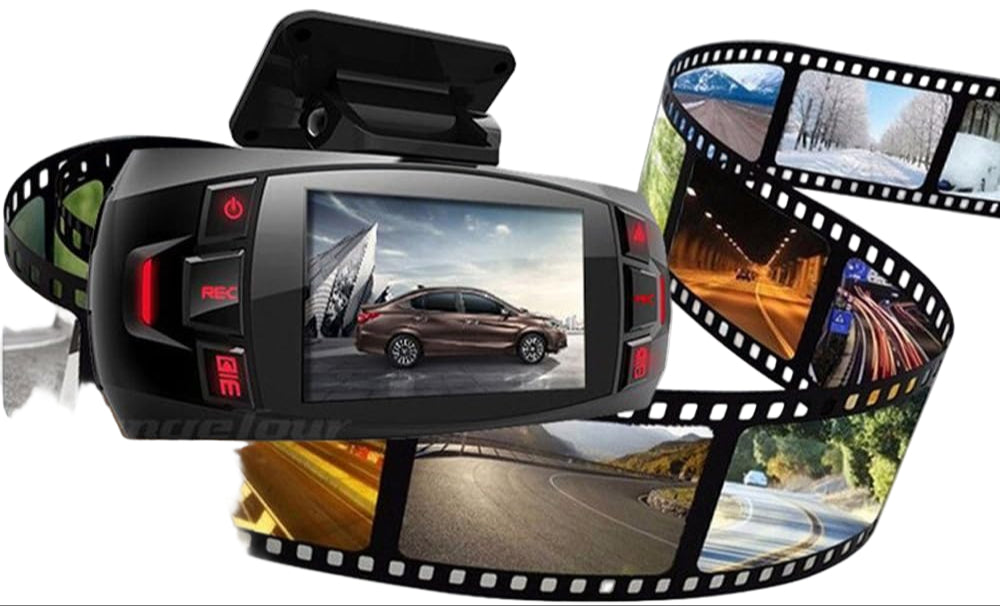 Dubbele dashcam met 2,7-inch LCD, 170° groothoek en achteruitkijkcamera