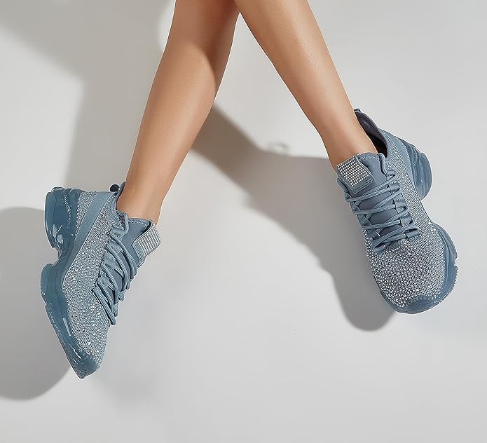 Sprankelende rhinestone slip-on sneakers