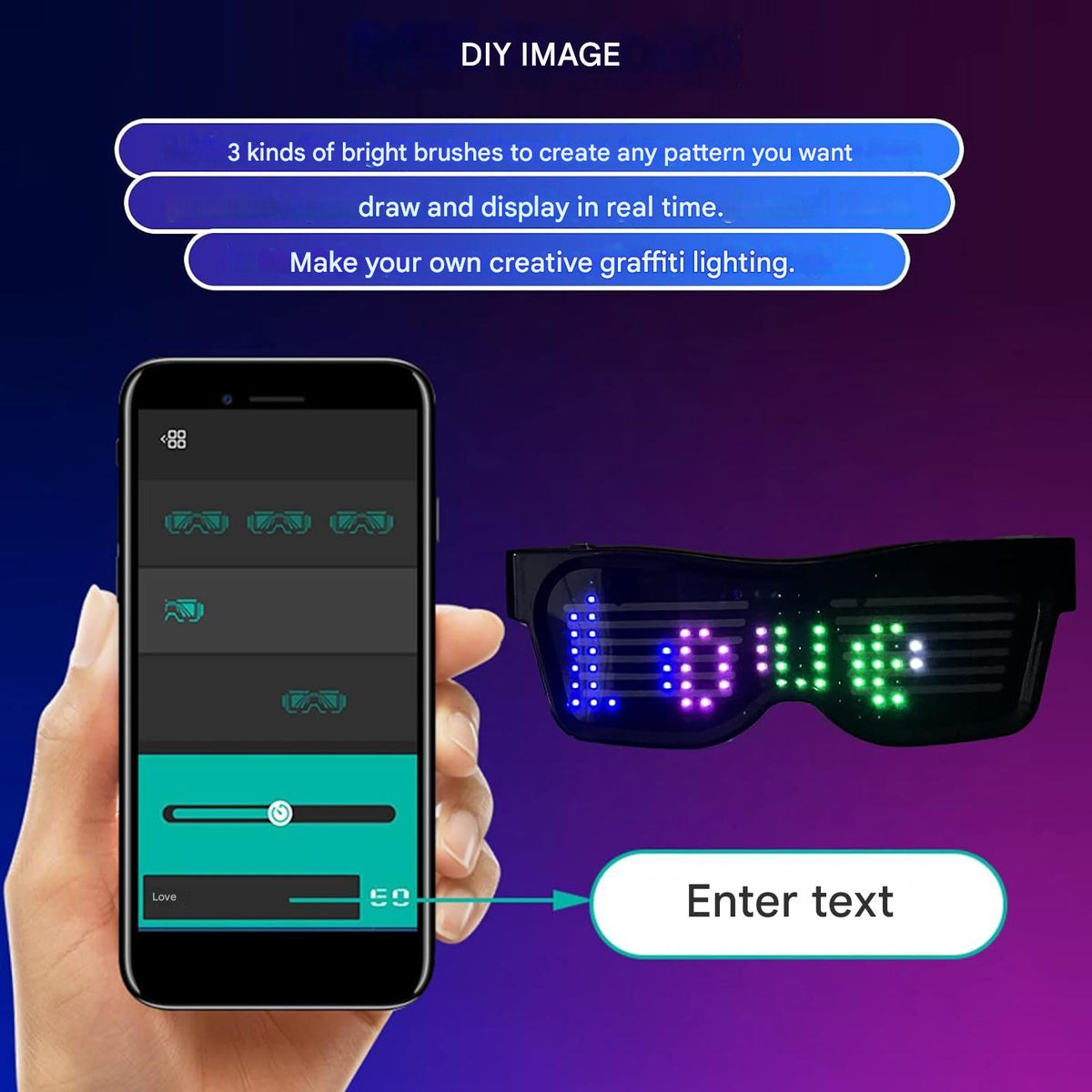 App-Programmeerbare LED feestbril