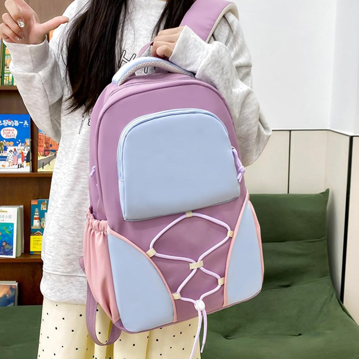 Schooltas set – grote capaciteit studentenrugzak met pennenhouder & tassen