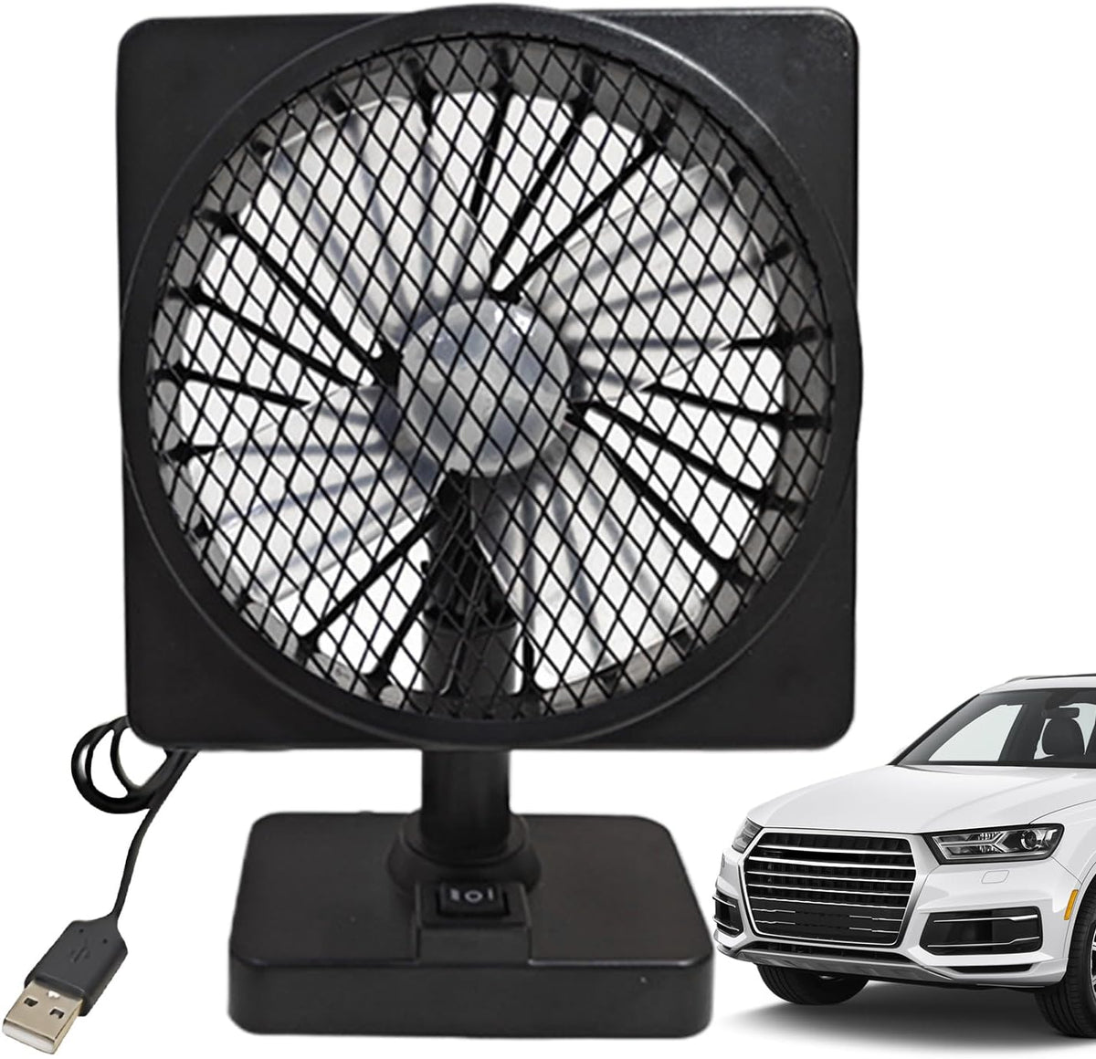12V USB luchtcirculator auto koelventilator met 360° rotatie