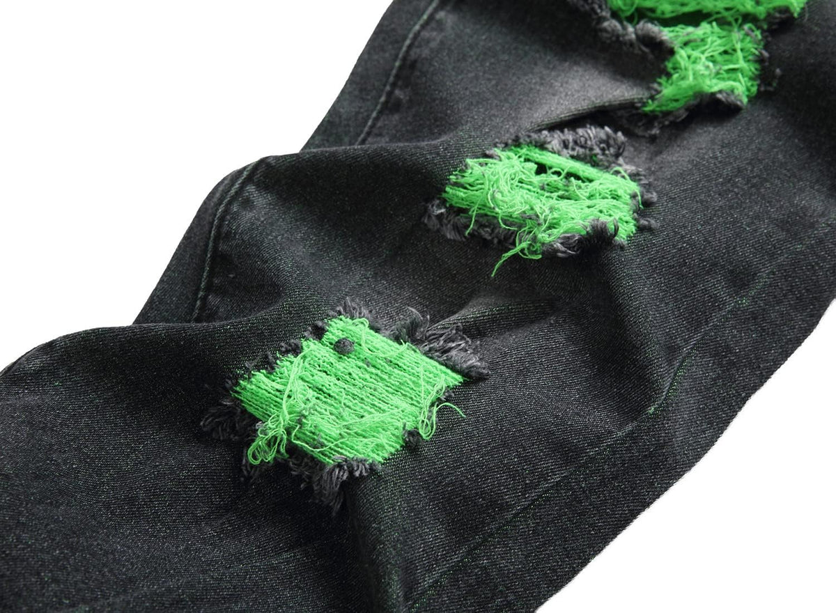 Heren slim-fit ripped jeans