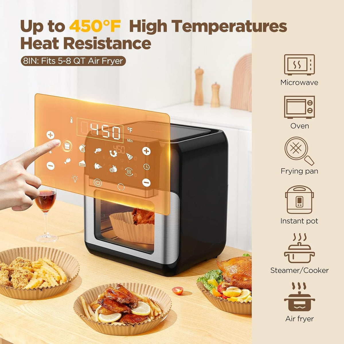 Antiaanbak wegwerp airfryer liners