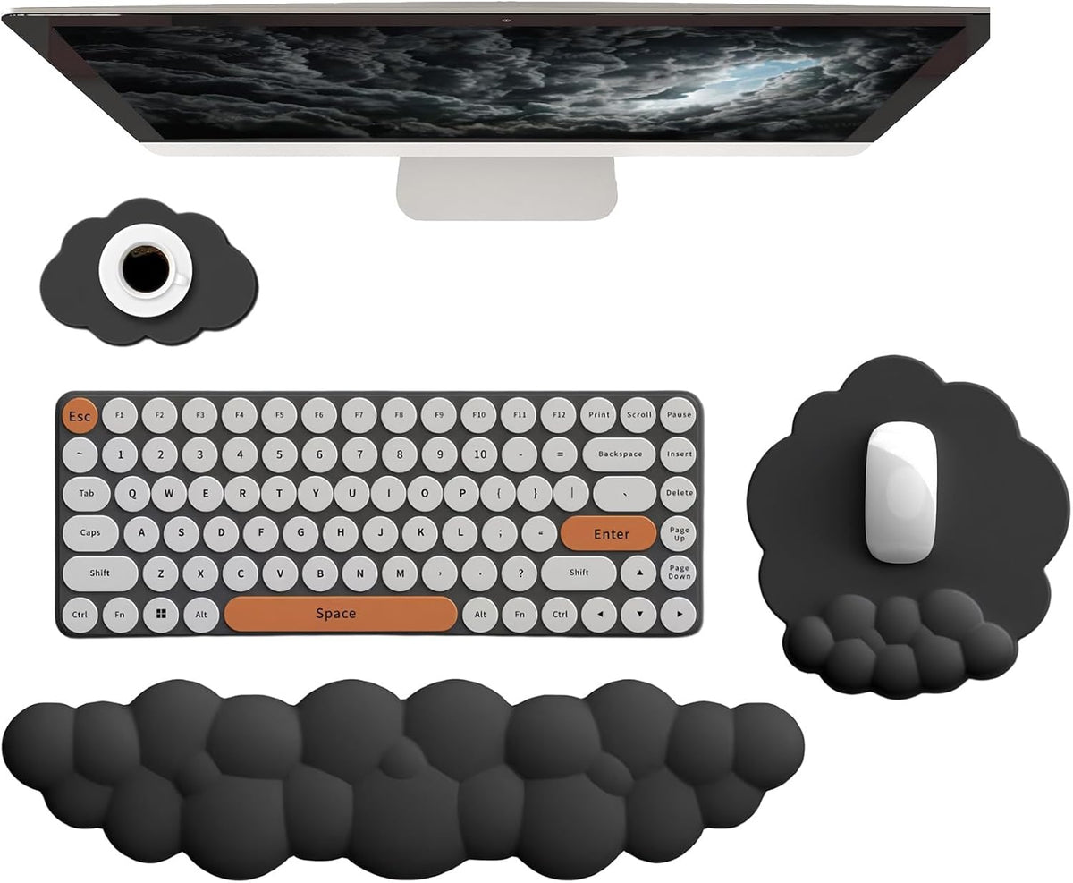 Cloud-Vormige ergonomische polssteun set met muismat & onderzetter — afbeelding 23