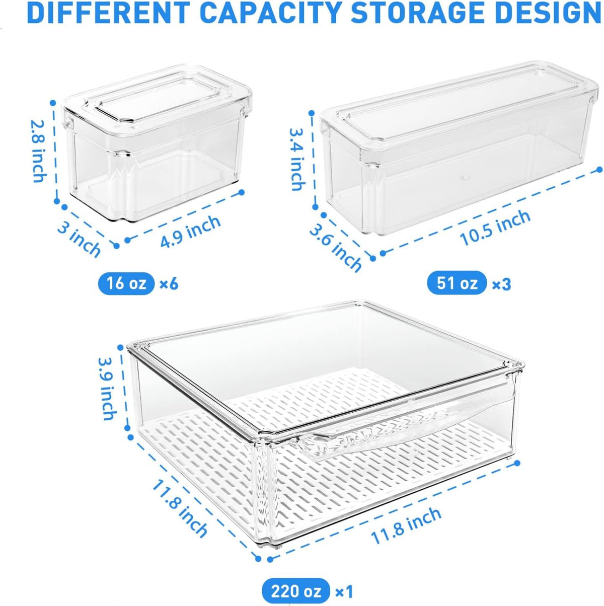 Stapelbare koelkast organizer set van 10
