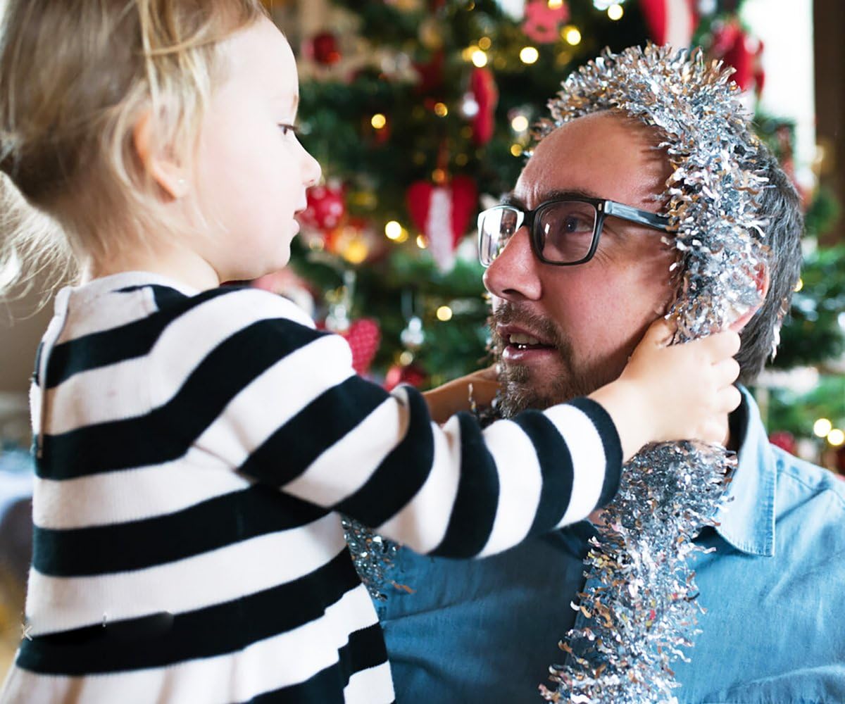 Zilveren kerst glitterslinger