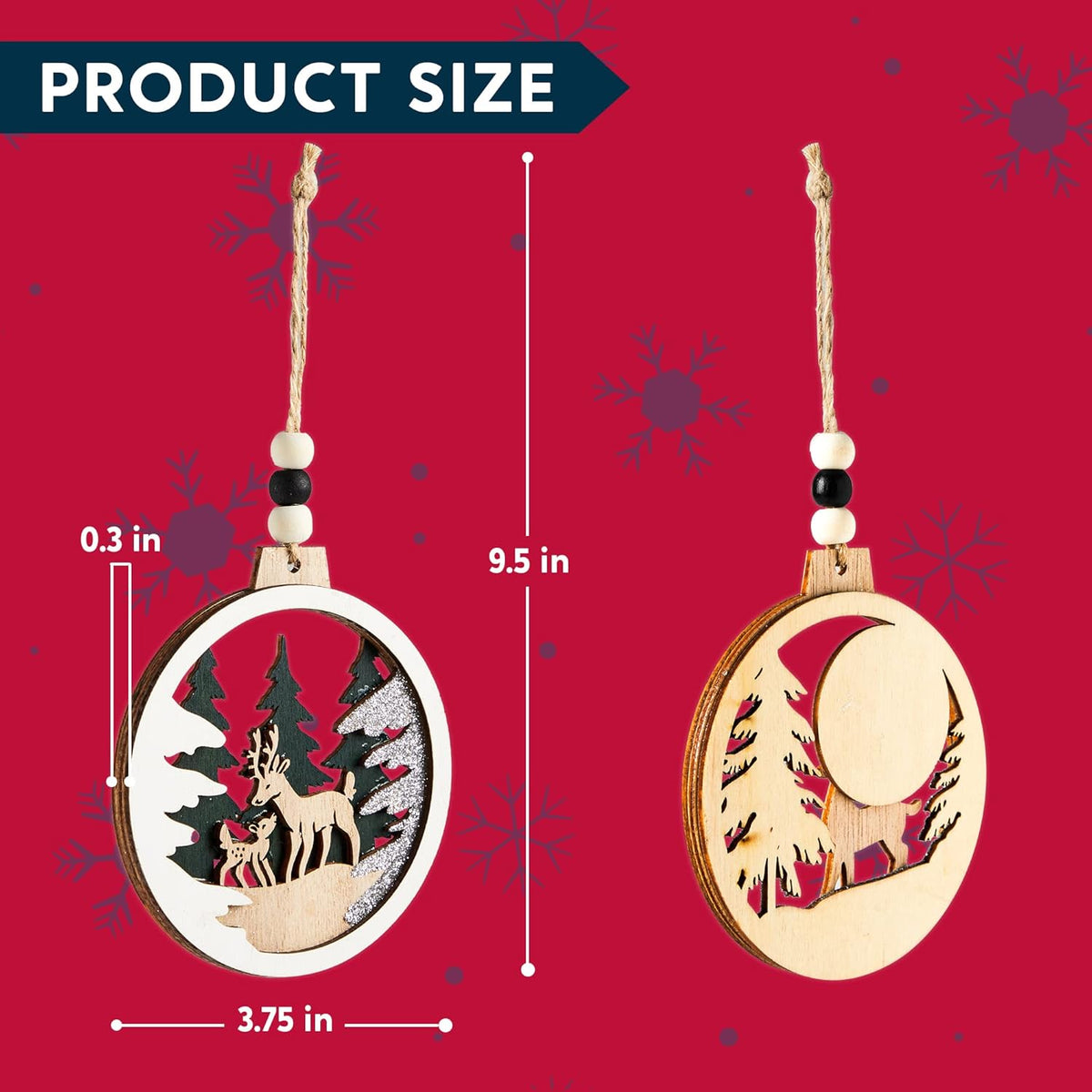 Rendier & kerstman ornamenten set