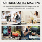 Draagbare 3-in-1 espresso koffiemaker met oplaadbare batterij