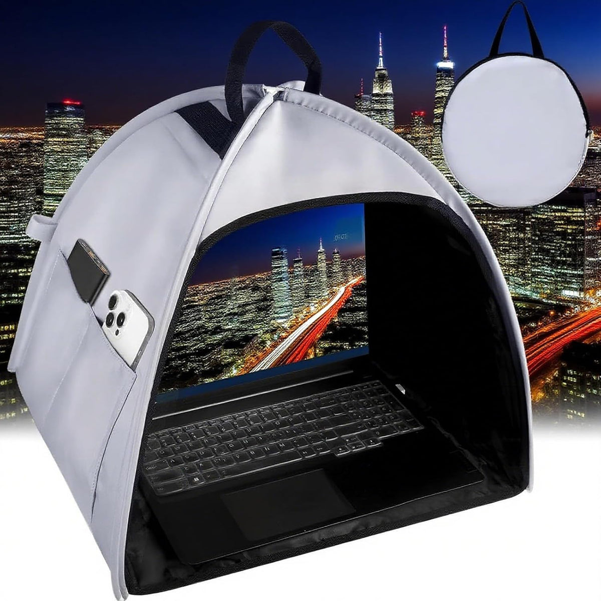 Laptop zonnescherm – vouwbare antireflectie privé tent voor 13–16" apparaten