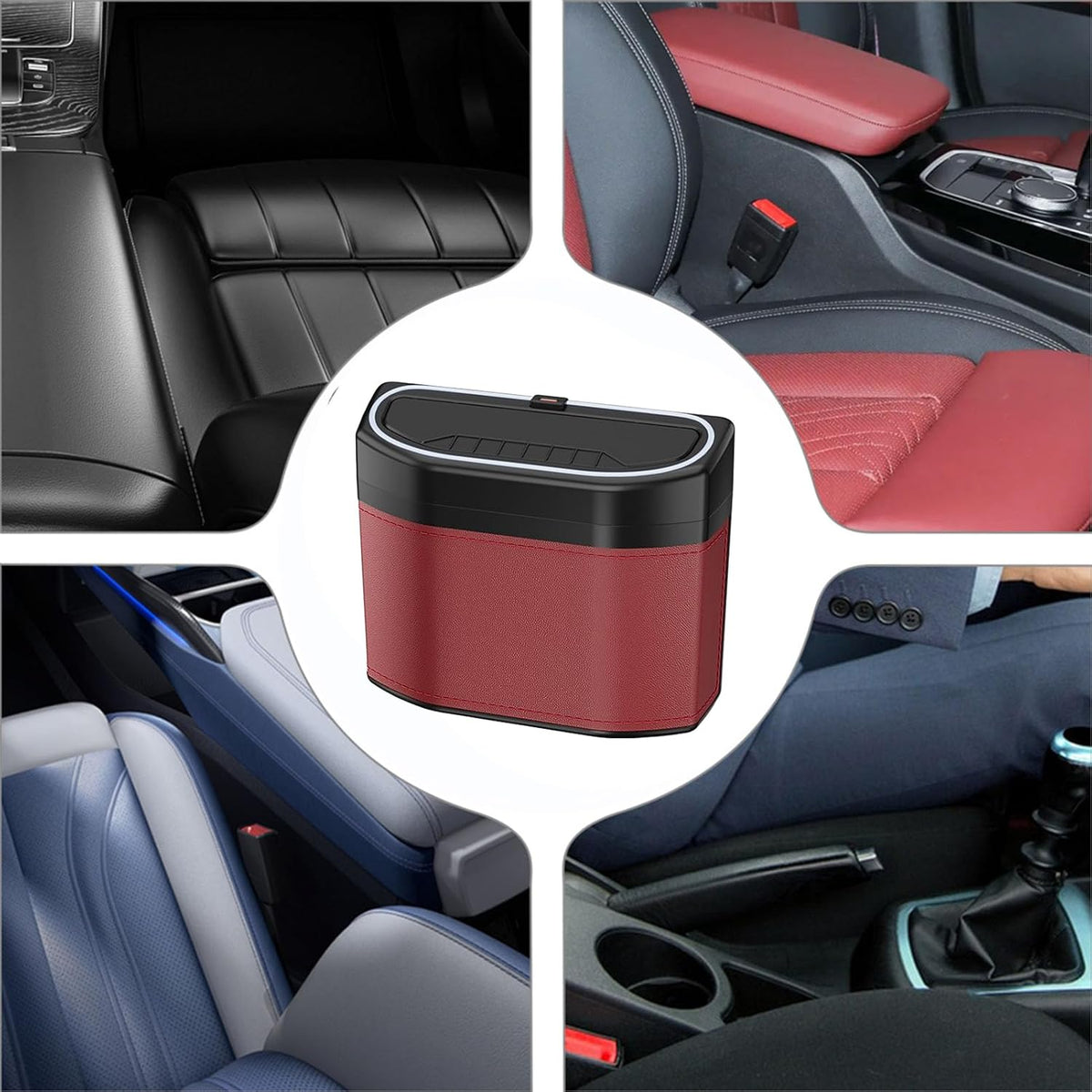 Geuroverproof auto vuilnisbak met touch light