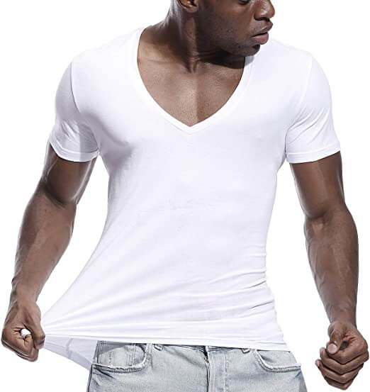 Lässig en figuuraccentuerend heren V-hals T-shirt