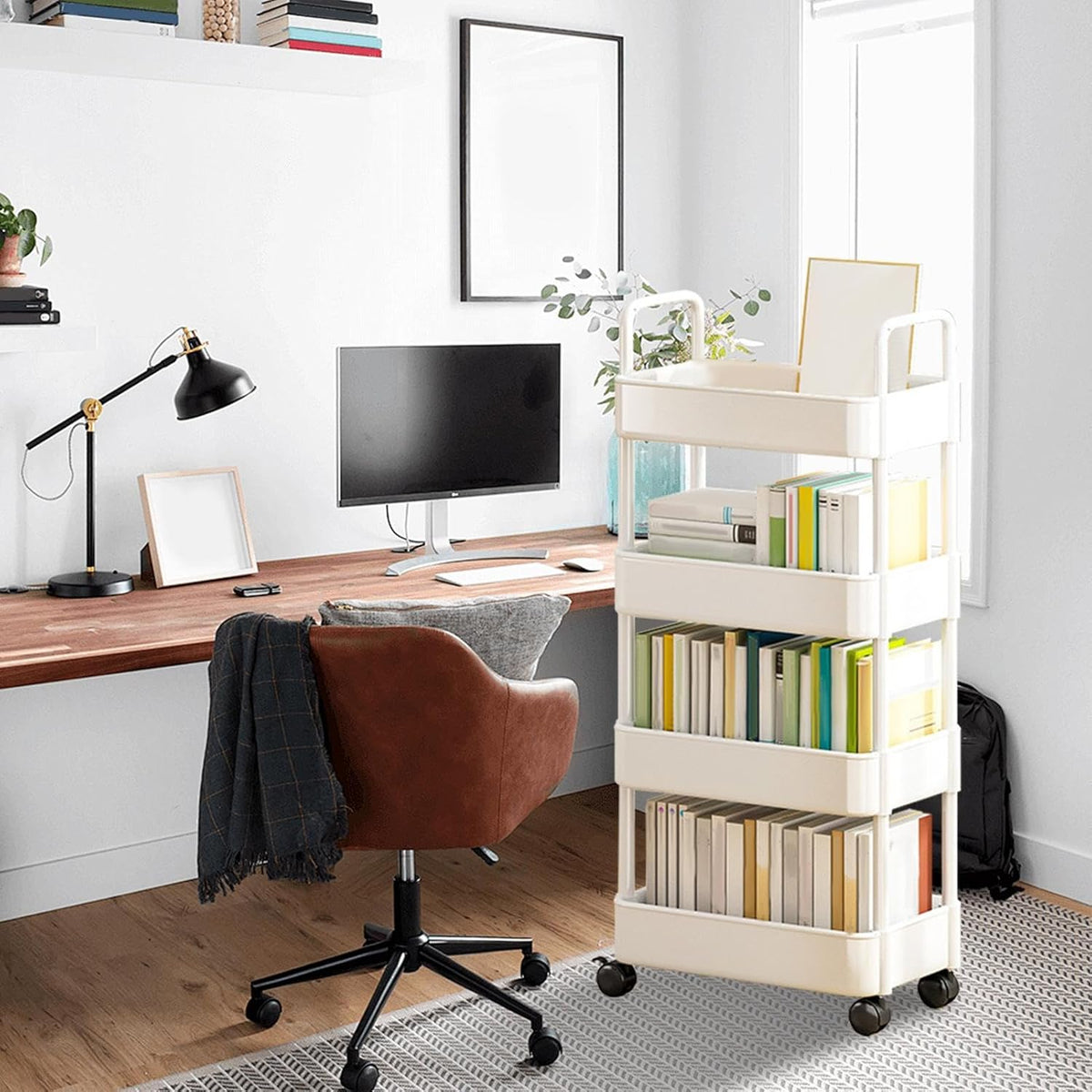 Rollende utility kar met wielen & handvat