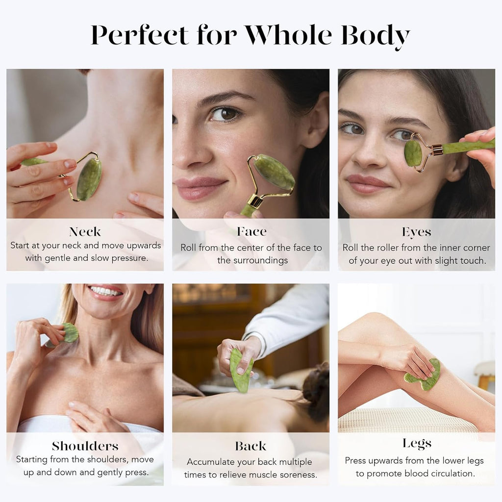 Gua-sha- en jaderollerset Instant Glow