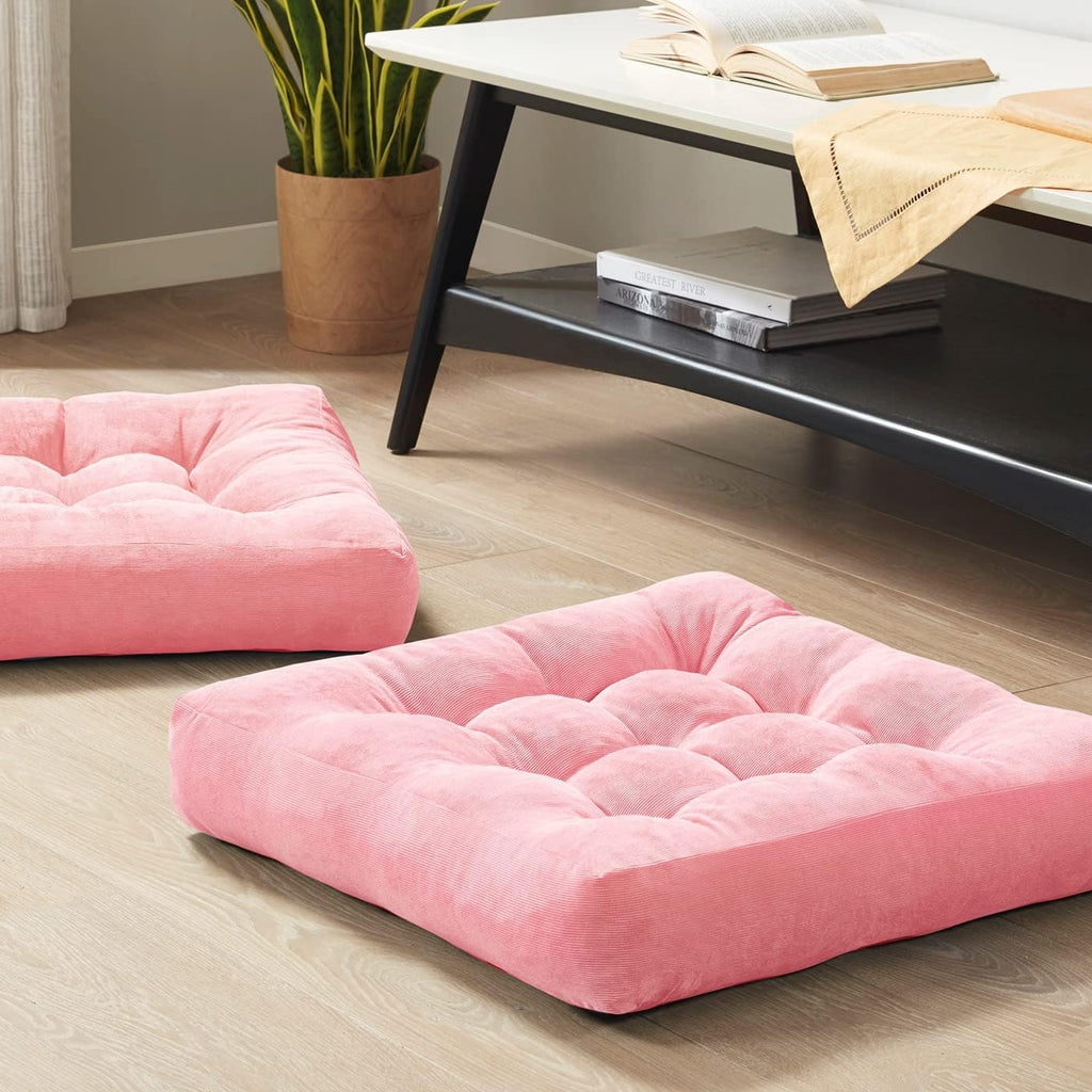 Grote ribfluwelen meditatiekussens, set van 2