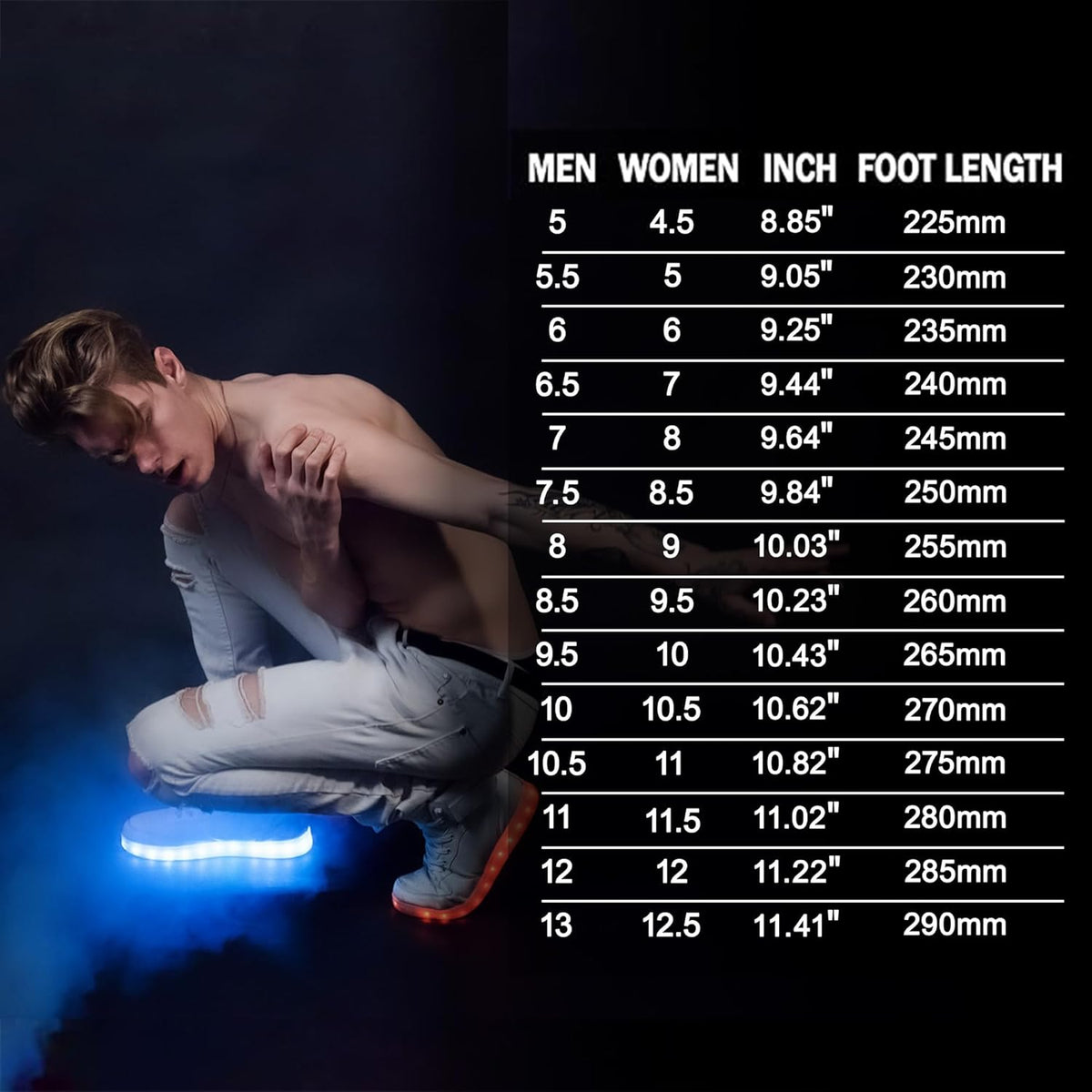 LED sneakers met oplaadbare verlichting