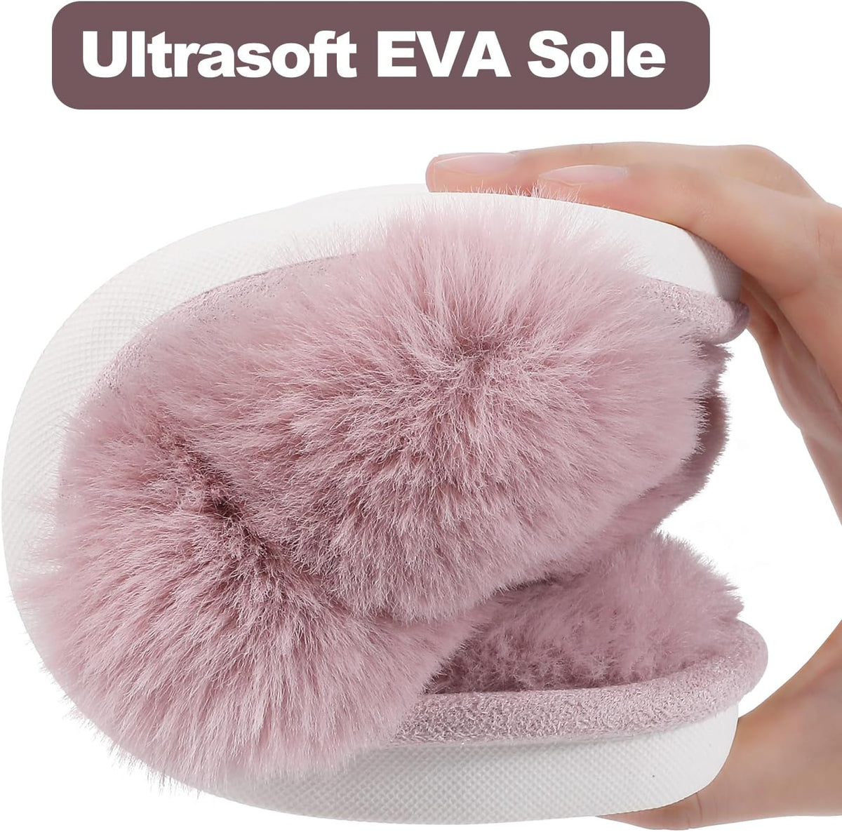 Fuzzy slippers met memory foam