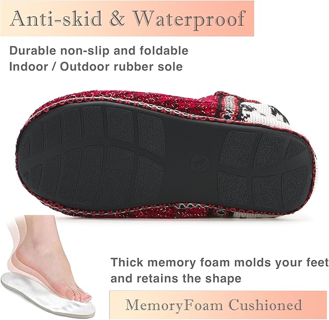 Warme bootie sloffen met memory foam
