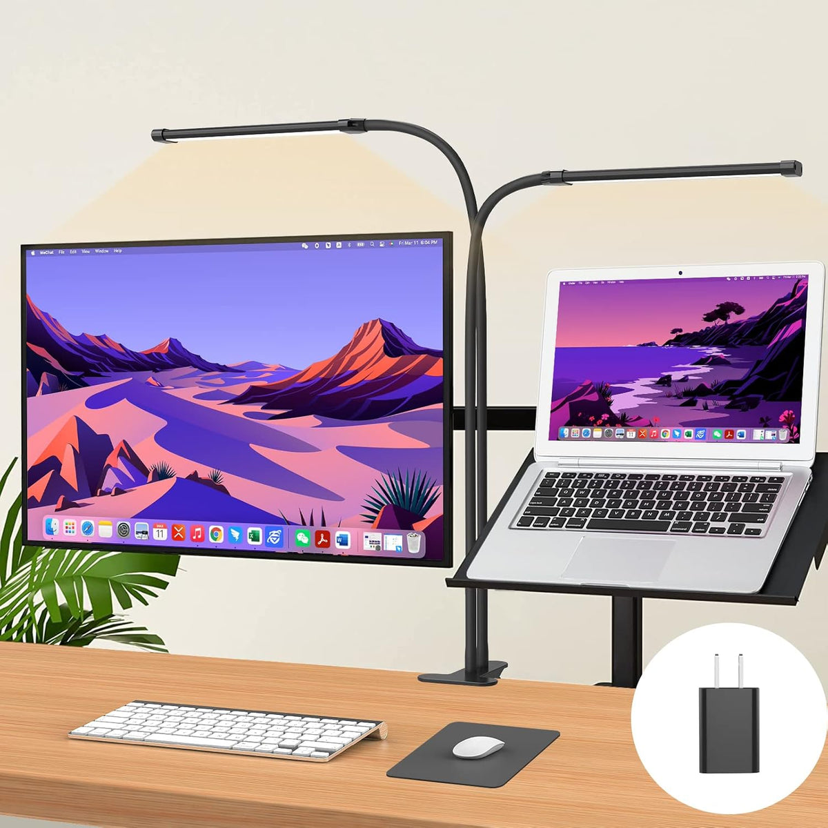 77 LED bureau klem lamp met 70cm flexibele hals