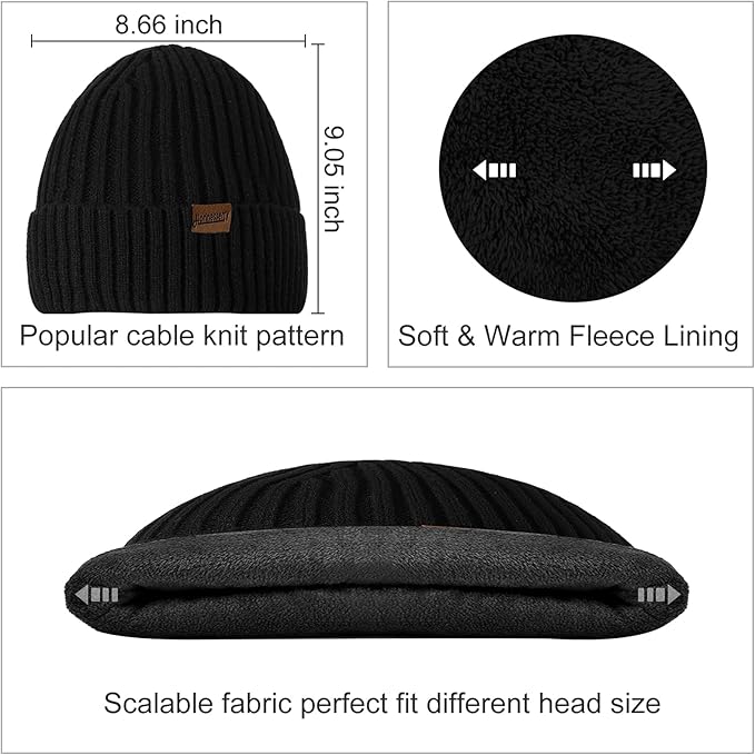 Heren winter beanie & handschoenen set