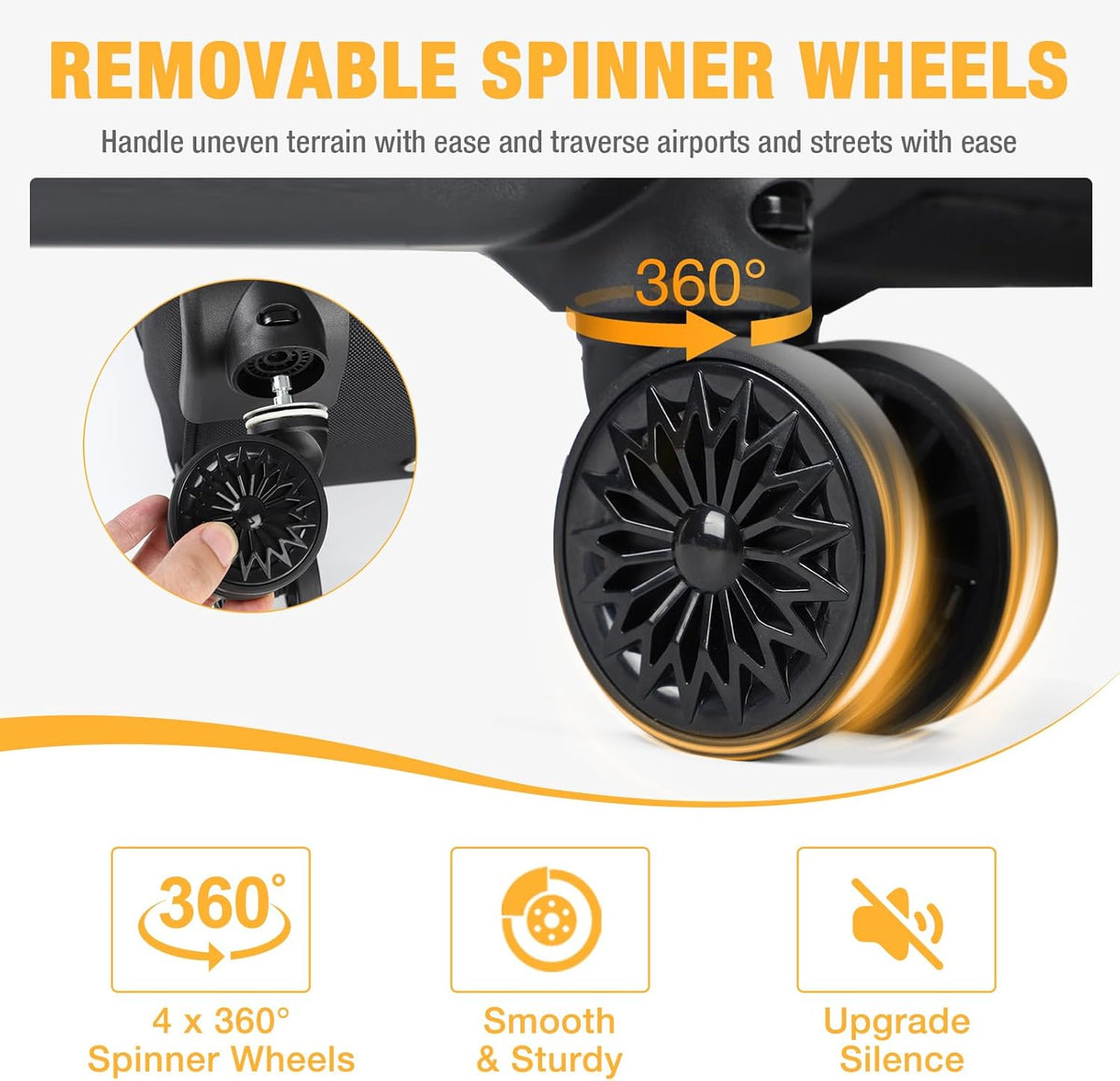 30L laptop trolley met 4 spinner wielen & ontwerp — afbeelding 3