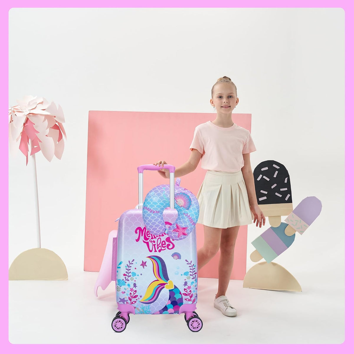 Kinder bagage set 5-delig met hard shell en spinnerwielen