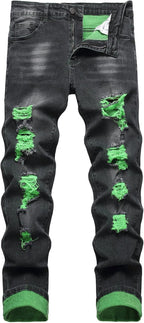 Heren slim-fit ripped jeans