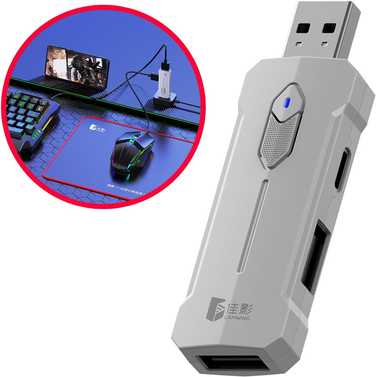 RGB gaming toetsenbord en muiscombinatie – ergonomische controller-adapterset