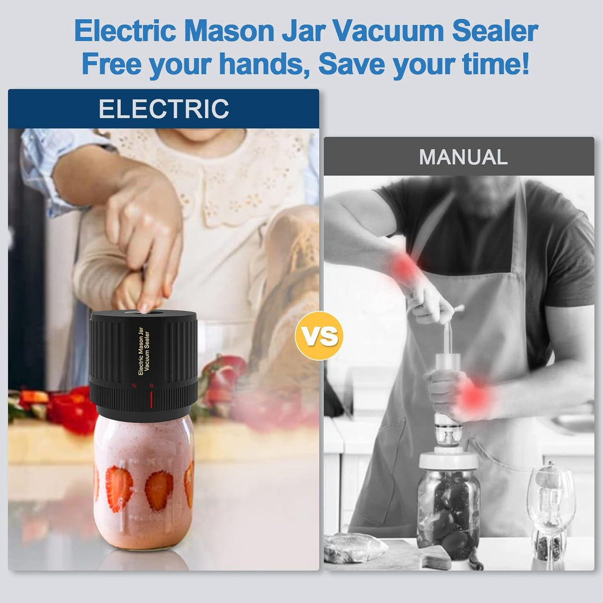 Elektrische vacumeerset voor Mason Jars
