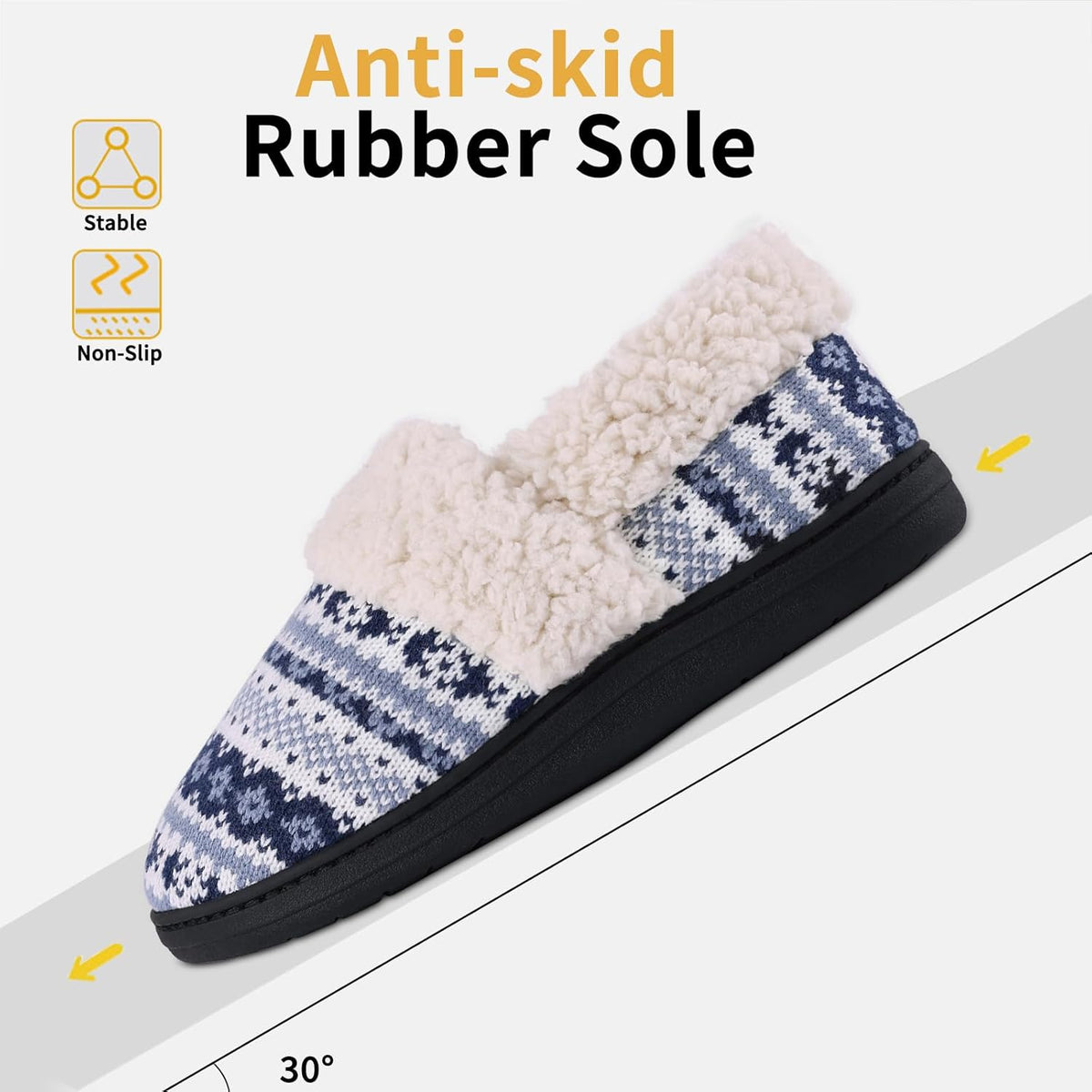 Winterse gebreide pantoffels