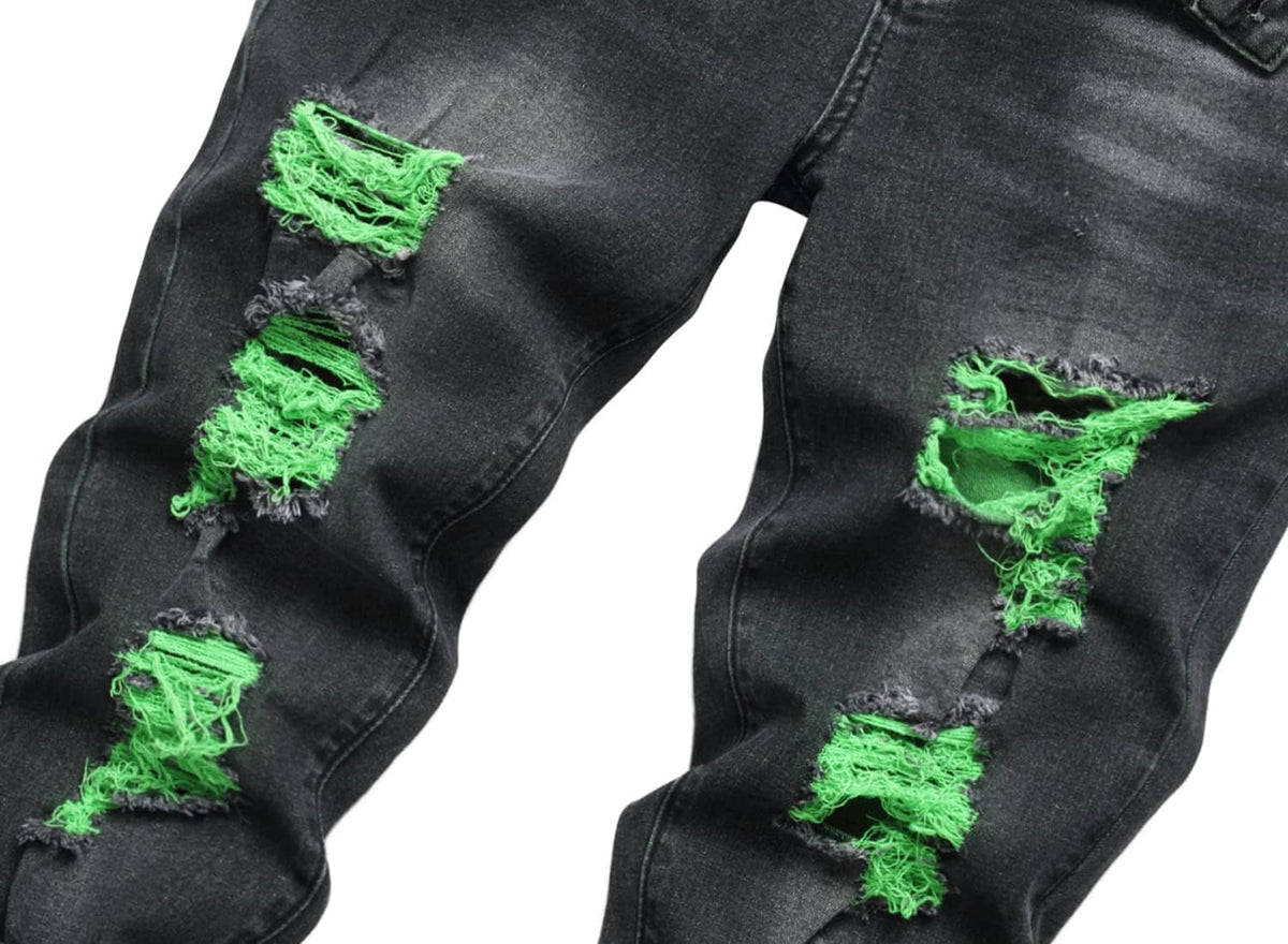 Heren slim-fit ripped jeans