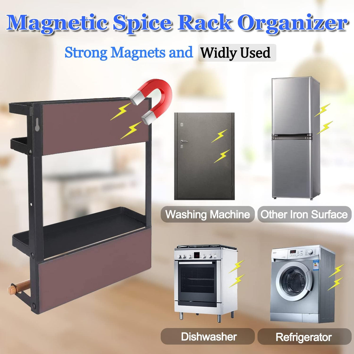 Magnetisch keukenkruidenrek met keukenpapierhouder