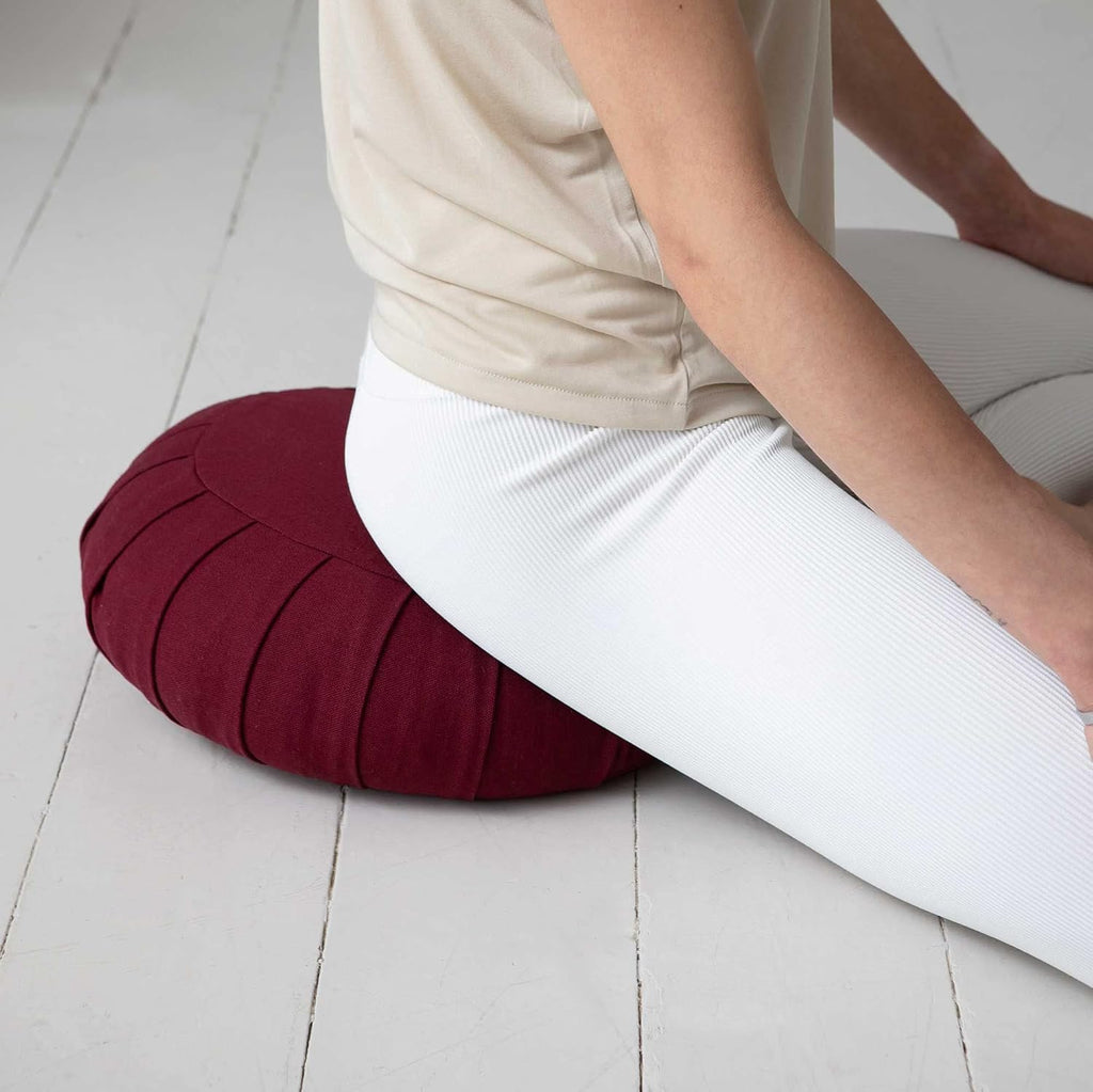 Meditatiekussen van biologisch katoen met boekweitdoppen