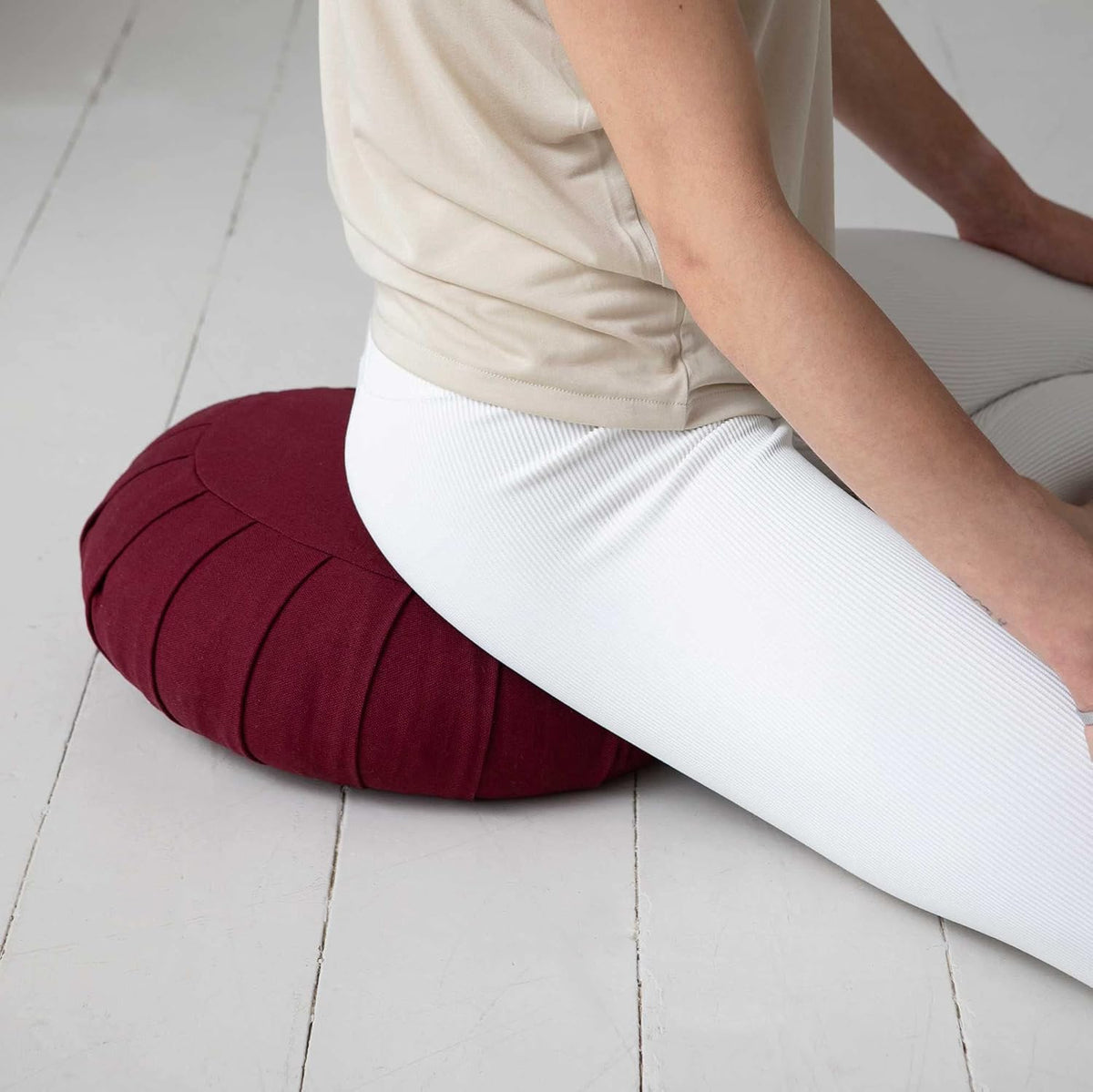 Meditatiekussen van biologisch katoen met boekweitdoppen