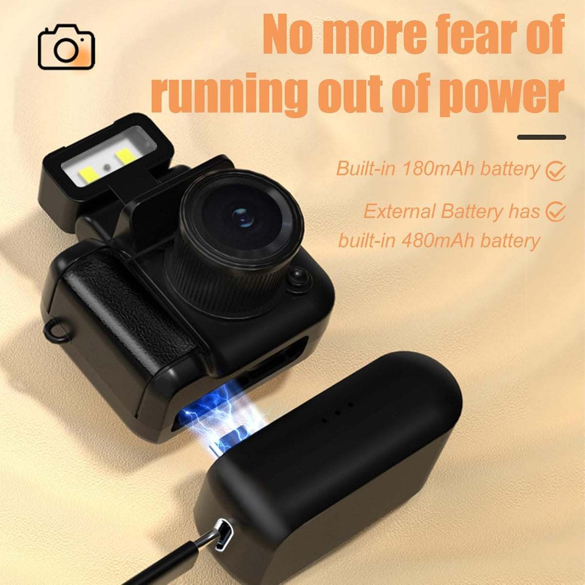 Mini sleutelhanger digitale camera met 1080P video en retro ontwerp