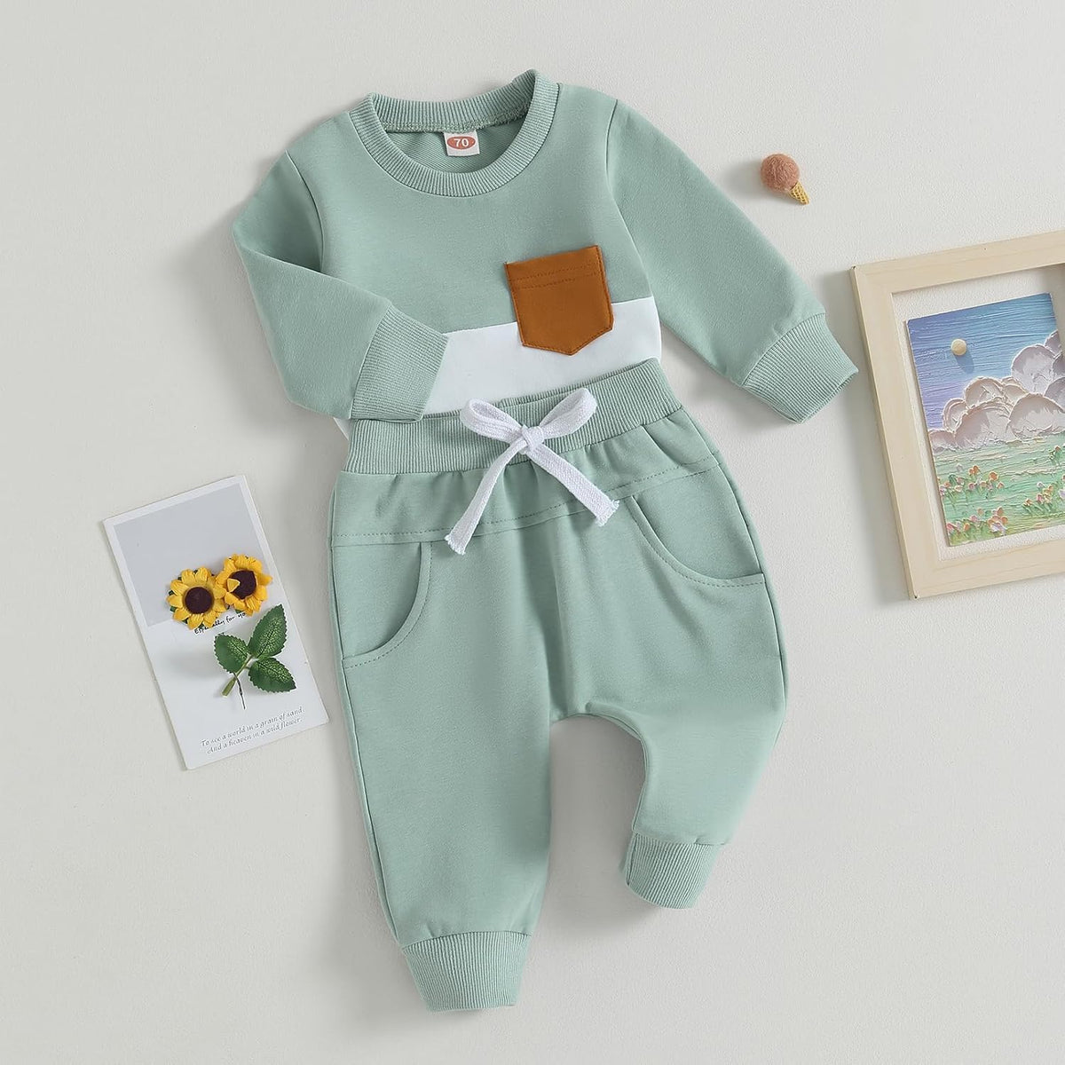 Baby jogger set winter – contrast sweatshirt en broek