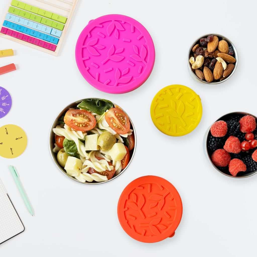RVS-lunchdozenset met deksels van 100, 200 en 400 ml