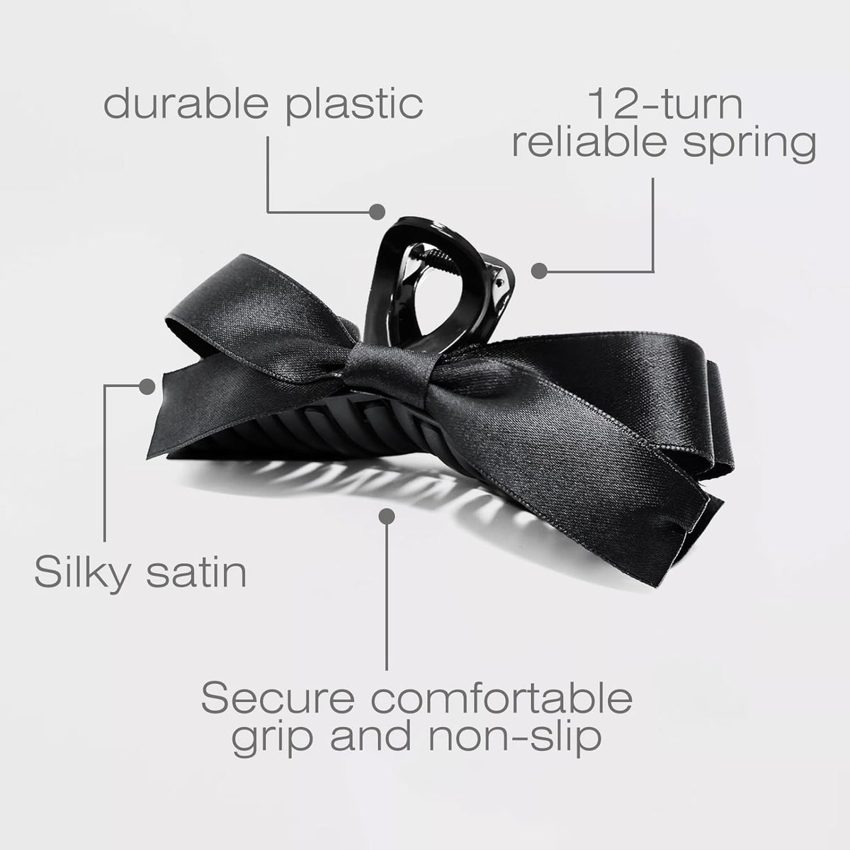 Grote haarklemmen met satijnen strik
