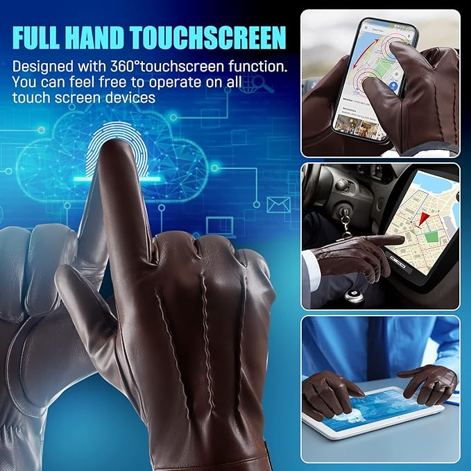 Touchscreen winterhandschoenen met kasjmier voering