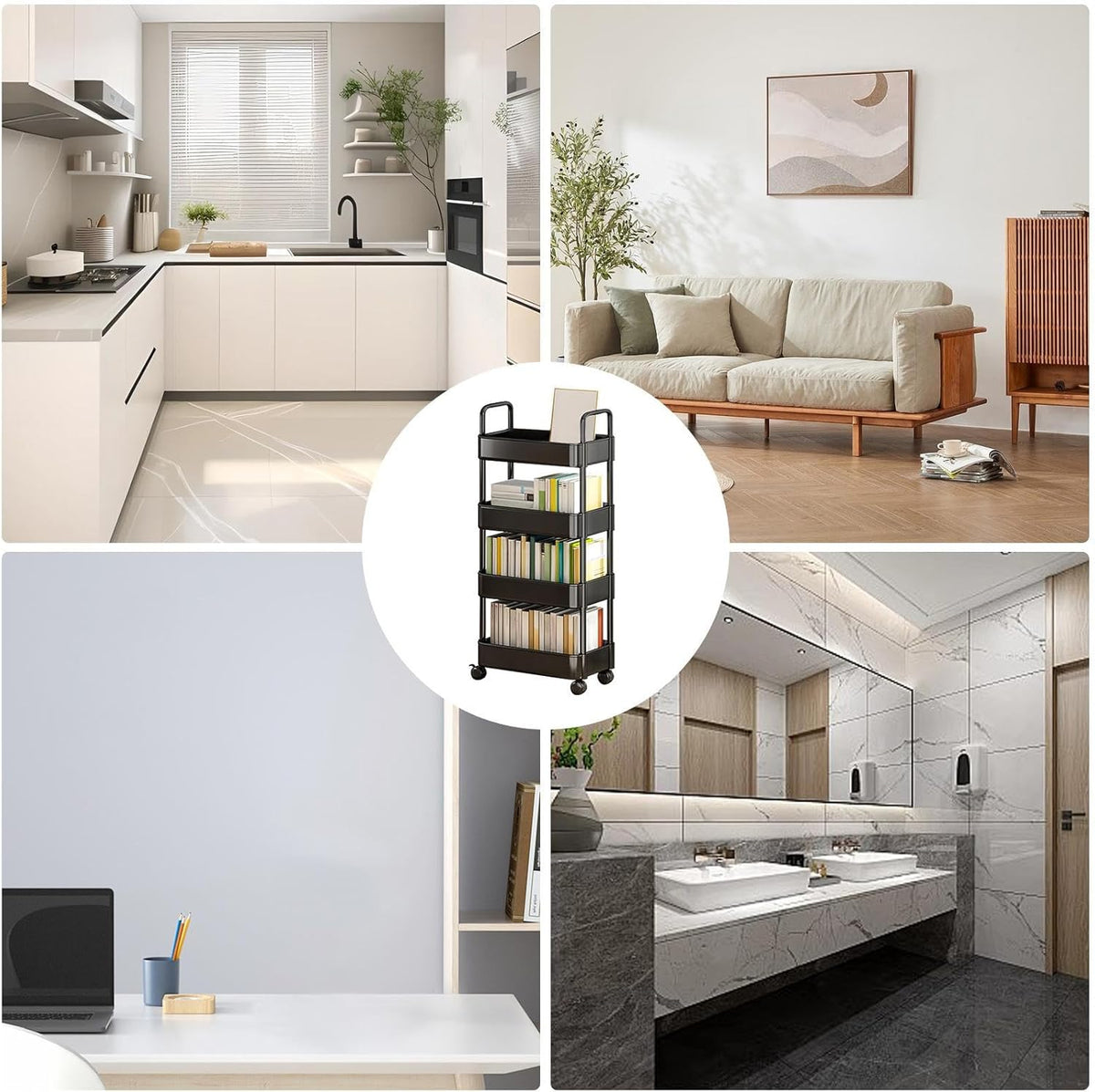 Rollende utility kar met wielen & handvat
