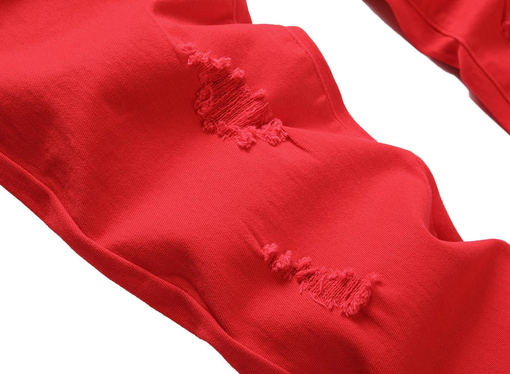 Heren slim-fit ripped jeans