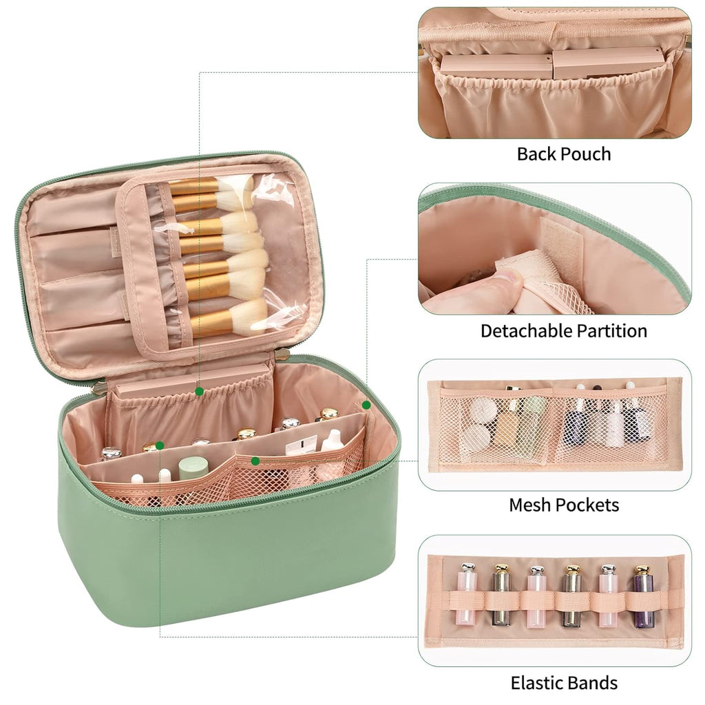 Reisvriendelijke make-up organizer, uitgerust met verdelers