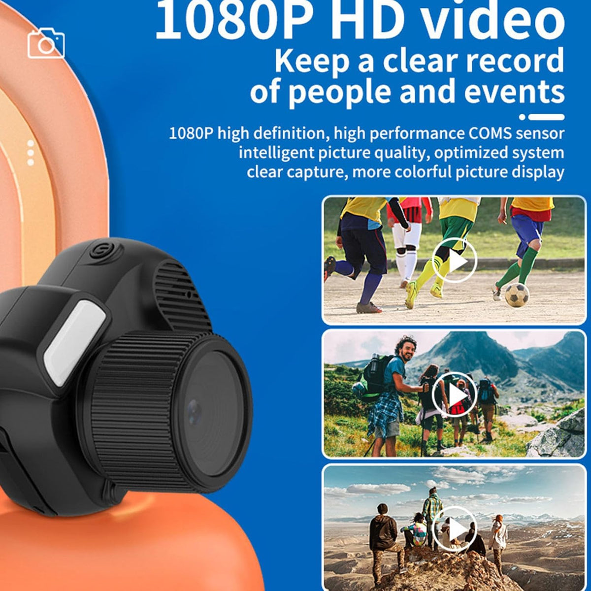Mini digitale camera 1080P kleuren scherm en 100 minuten batterij