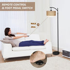 Boogvloerlamp met afstandsbediening & verwisselbare kappen