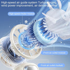 Draagbare opvouwbare handventilator met led-scherm – 100 snelheden