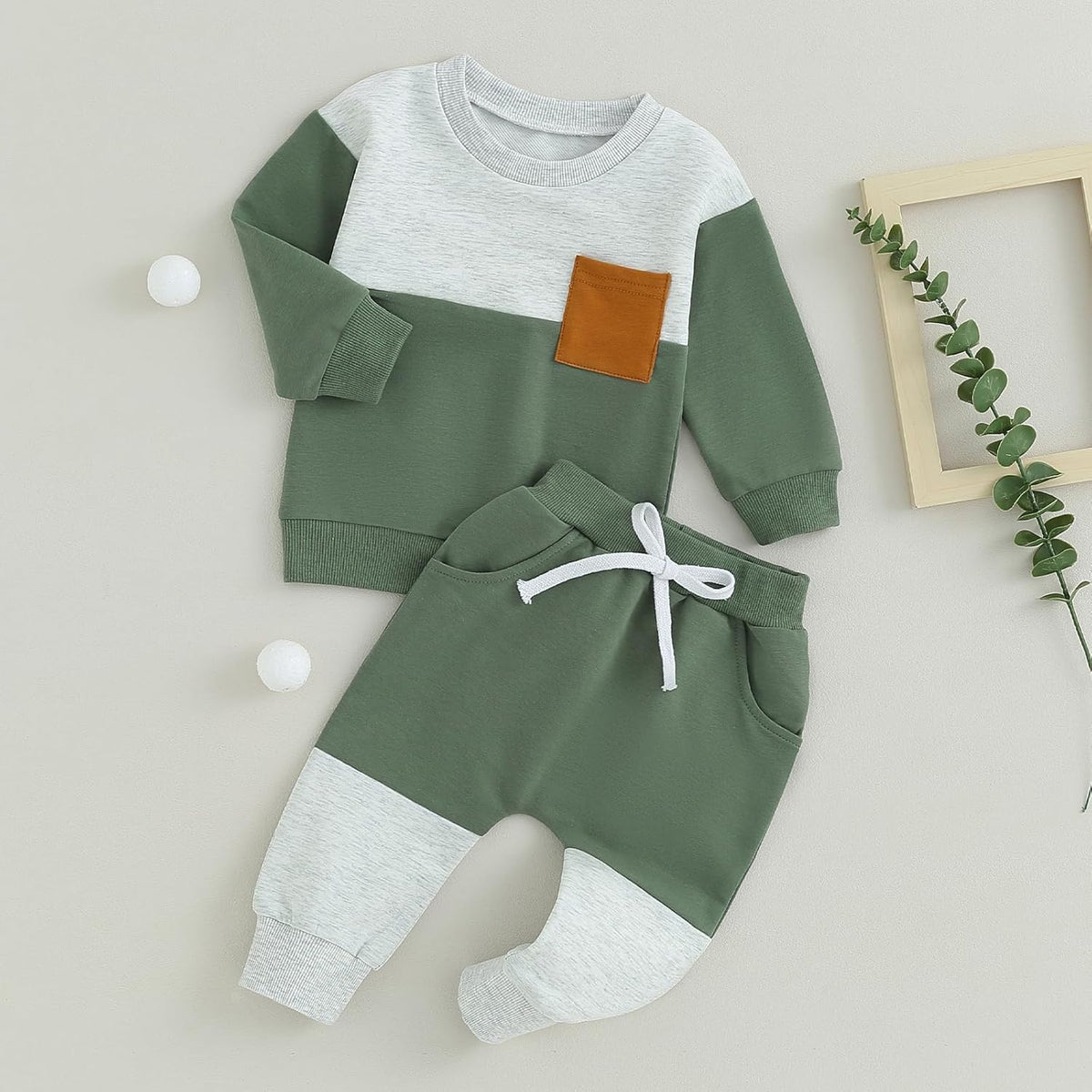 Baby jogger set winter – contrast sweatshirt en broek