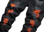 Heren slim-fit ripped jeans