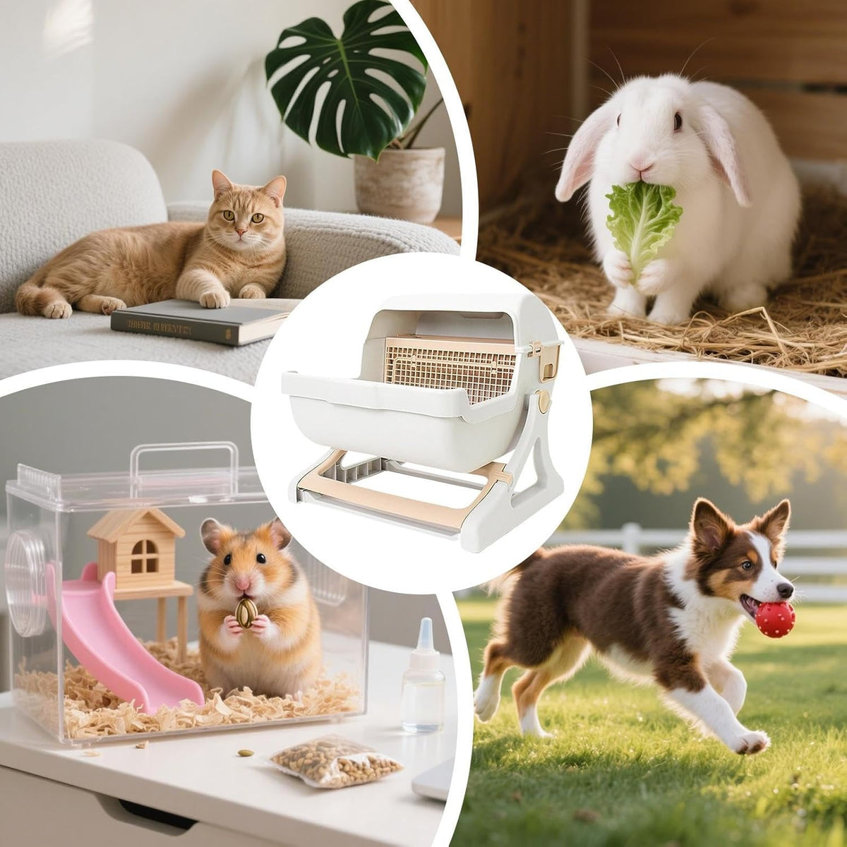 Automatische geurloze kattenbak met open-top ontwerp
