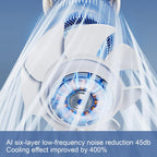 Draagbare opvouwbare handventilator met led-scherm – 100 snelheden